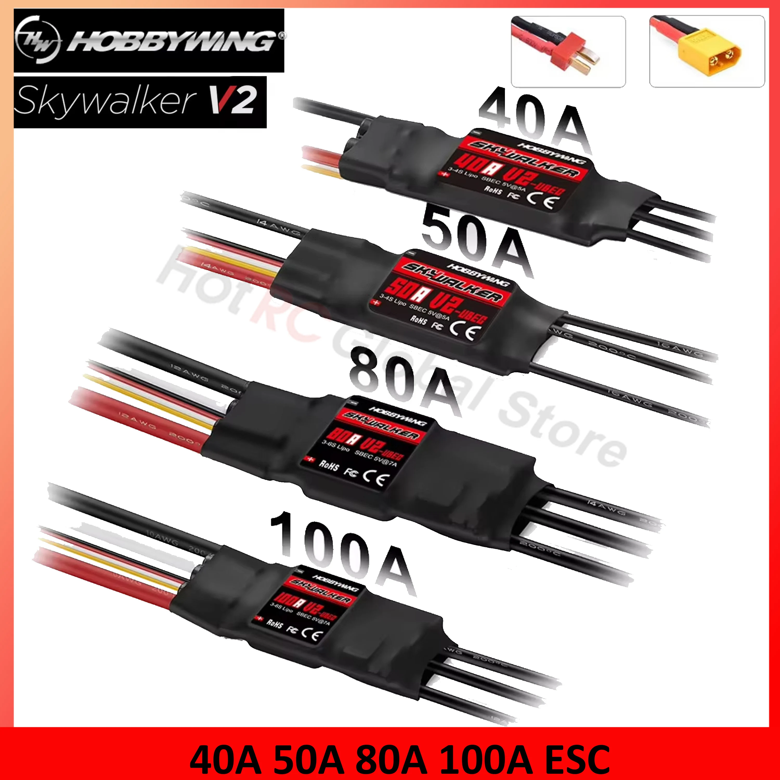 Rc Plane Hobby Zone - HOBBYWING Skywalker V2 Series 40A 50A